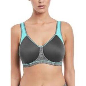 Freya Active Sonic Underwired Moulded Spacer Sports Bra - Carbon Gray Size 34I